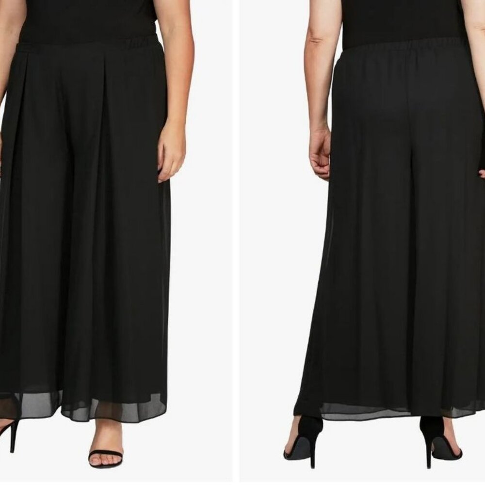 Alex Evenings Wide Leg Chiffon Pants